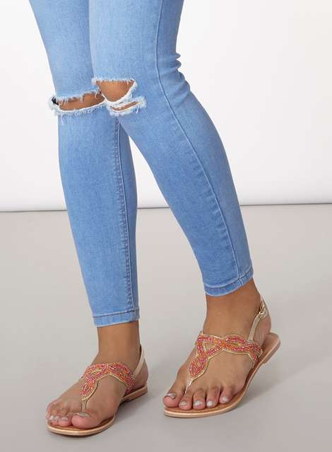 Coral Leather 'Fiji' Sandals